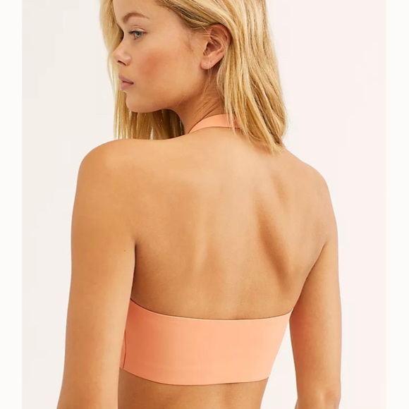 Free People Amber Halter Bralette Grapefruit - Picture 3 of 5